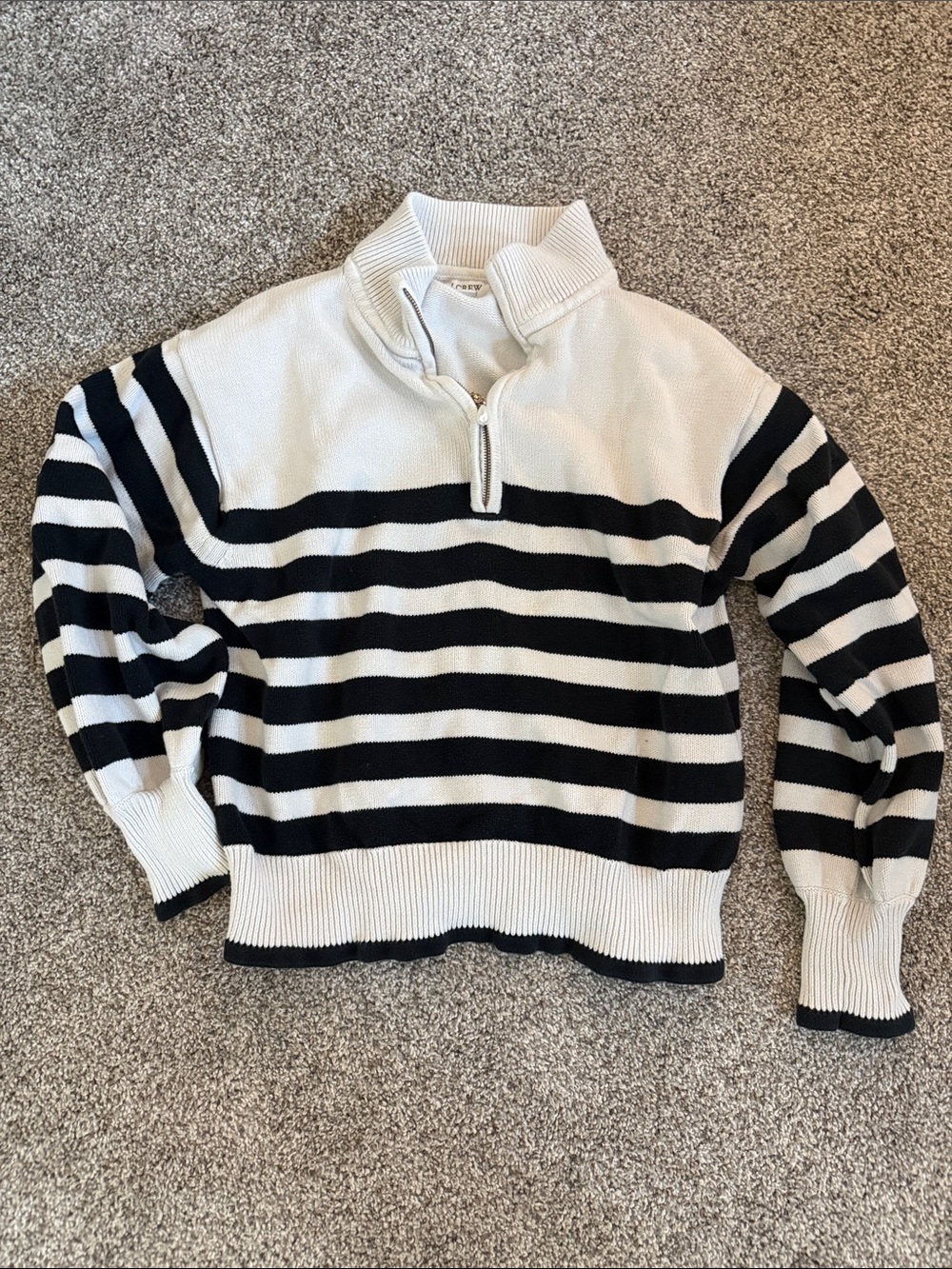 J. Crew Cream quarter-Zip Knit Sweater